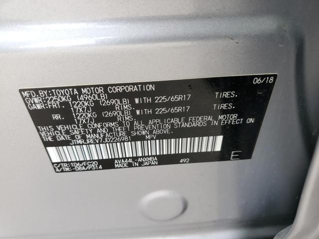 JTMRJREV7JD226981 - 2018 TOYOTA RAV4 HV LE SILVER photo 14