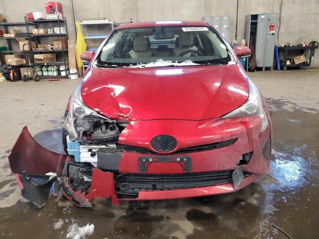 JTDKARFU3G3508976 - 2016 TOYOTA PRIUS RED photo 5