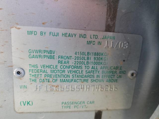 JF1SG65654H746266 - 2004 SUBARU FORESTER 2.5XS Արծաթագույն լուսանկար 12