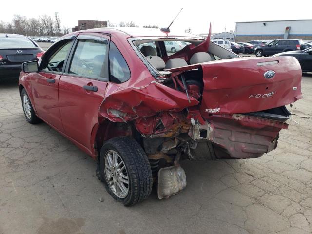 1FAHP35N89W250798 - 2009 FORD FOCUS SE RED photo 2