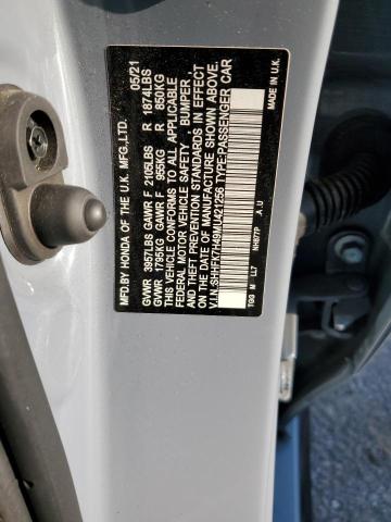 SHHFK7H49MU421256 - 2021 HONDA CIVIC SPORT 青色 照片 12