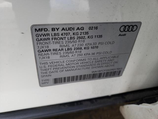 WA1BFCFS5GR017653 - 2016 AUDI Q3 PREMIUM PLUS WHITE photo 12