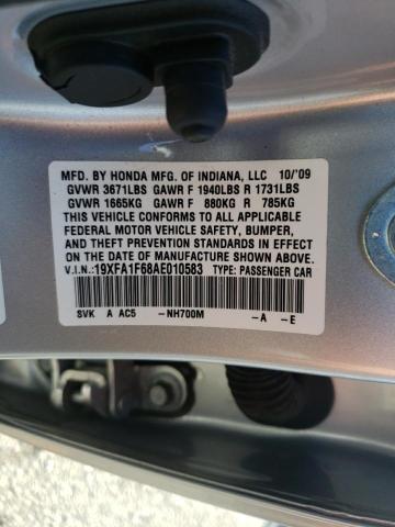 19XFA1F68AE010583 - 2010 HONDA CIVIC LX-S فضي صورة 12