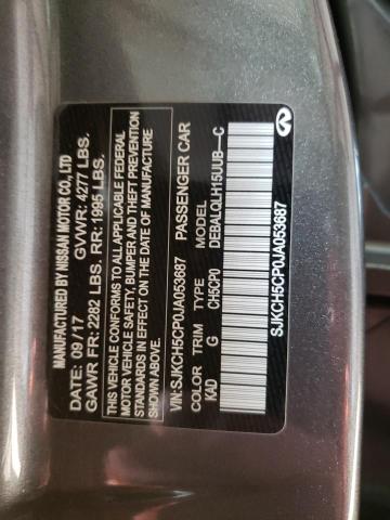 SJKCH5CP0JA053687 - 2018 INFINITI QX30 BASE GRAY photo 12