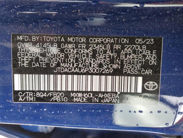 JTDACAAU6P3007269 - 2023 TOYOTA PRIUS LE BLUE photo 12