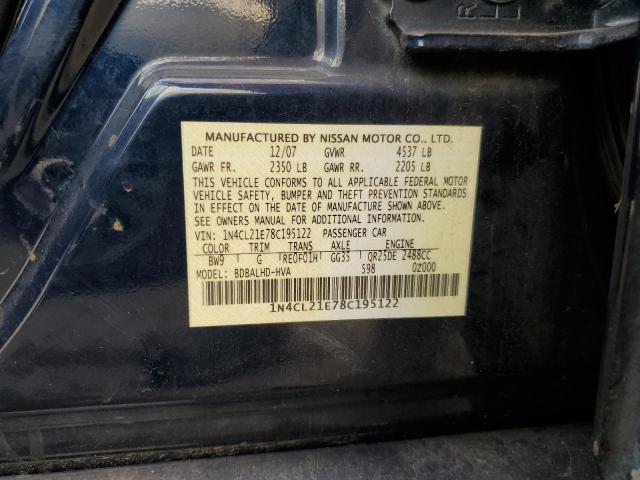 1N4CL21E78C195122 - 2008 NISSAN ALTIMA HYBRID BLUE photo 12