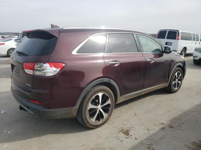 5XYPH4A50GG127974 - 2016 KIA SORENTO EX BURGUNDY photo 3