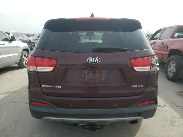 5XYPH4A50GG127974 - 2016 KIA SORENTO EX BURGUNDY photo 6