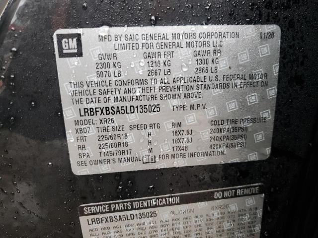 LRBFXBSA5LD135025 - 2020 BUICK ENVISION PREFERRED BLACK photo 13