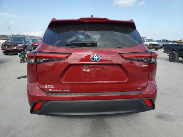 5TDZARAH6NS516865 - 2022 TOYOTA HIGHLANDER HYBRID LE RED photo 6