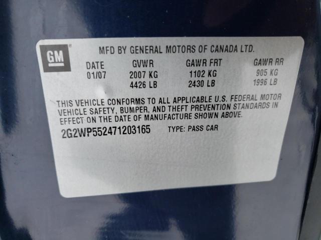 2G2WP552471203165 - 2007 PONTIAC GRAND PRIX BLUE photo 12
