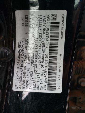 2HGFC2F85LH531500 - 2020 HONDA CIVIC SPORT 黑色 照片 12