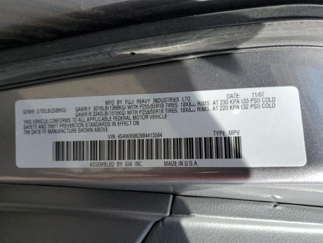 4S4WX98D984413584 - 2008 SUBARU TRIBECA LIMITED GRAY photo 13