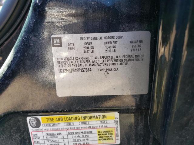 1G1ZH57B49F157814 - 2009 CHEVROLET MALIBU 1LT BLACK photo 12