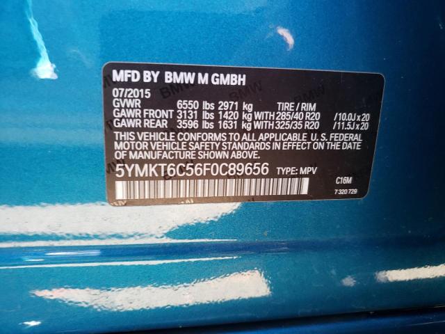 5YMKT6C56F0C89656 - 2015 BMW X5 M BLUE photo 13