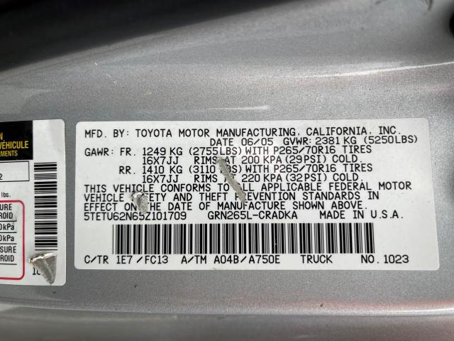 5TETU62N65Z101709 - 2005 TOYOTA TACOMA PRERUNNER ACCESS CAB SILVER photo 14