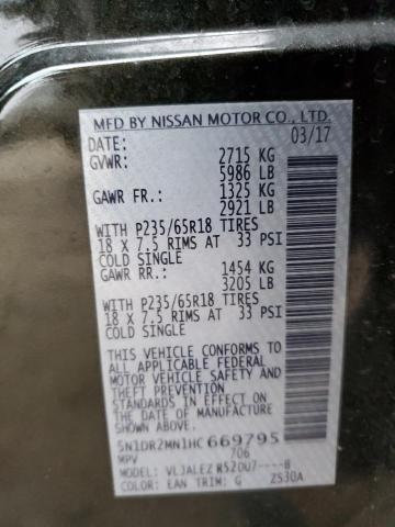 5N1DR2MN1HC669795 - 2017 NISSAN PATHFINDER S 绿色 照片 13