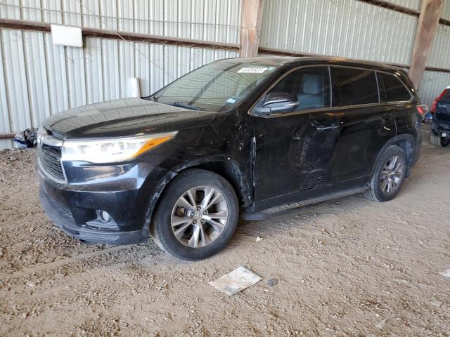 5TDKKRFH4FS085614 - 2015 TOYOTA HIGHLANDER XLE BLACK photo 1