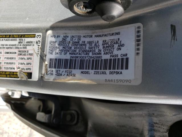 1NXBR30E97Z842880 - 2007 TOYOTA COROLLA CE GRAY photo 12