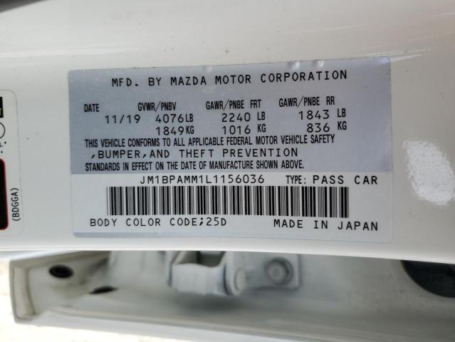 JM1BPAMM1L1156036 - 2020 MAZDA 3 PREFERRED WHITE photo 12