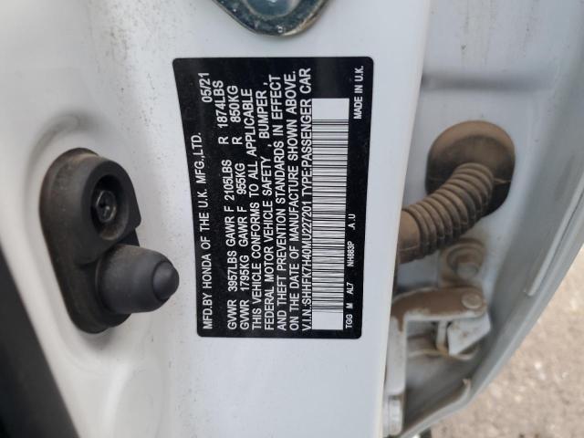 SHHFK7H40MU227201 - 2021 HONDA CIVIC SPORT 白色 照片 13