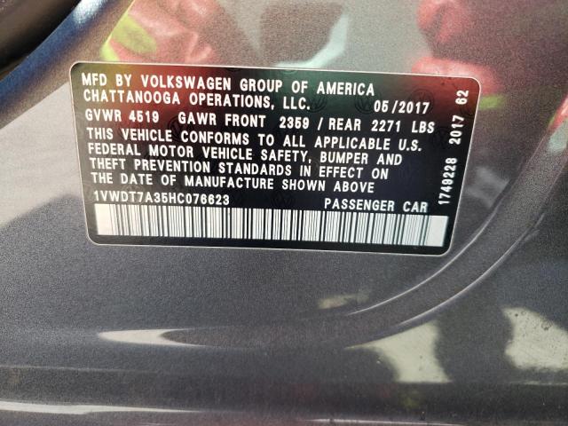 1VWDT7A35HC076623 - 2017 VOLKSWAGEN PASSAT R-LINE Boz foto 12