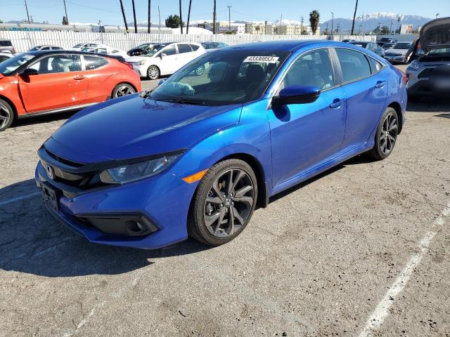 2HGFC2F82LH570528 - 2020 HONDA CIVIC SPORT BLUE photo 1