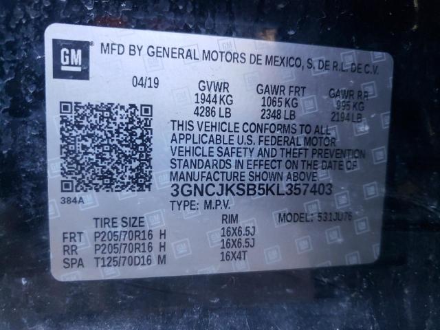 3GNCJKSB5KL357403 - 2019 CHEVROLET TRAX LS BLACK photo 13