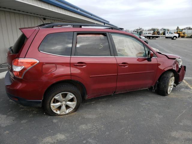 JF2SJAJC7EH546454 - 2014 SUBARU FORESTER 2.5I LIMITED BURGUNDY photo 3