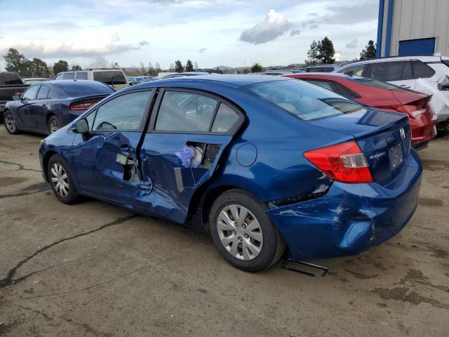 19XFB2F5XCE352601 - 2012 HONDA CIVIC LX BLUE photo 2