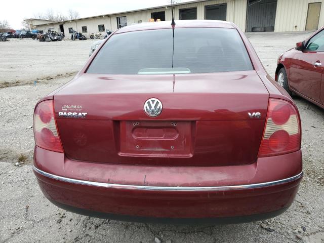 WVWRH63B53P052008 - 2003 VOLKSWAGEN PASSAT GLX BURGUNDY photo 6