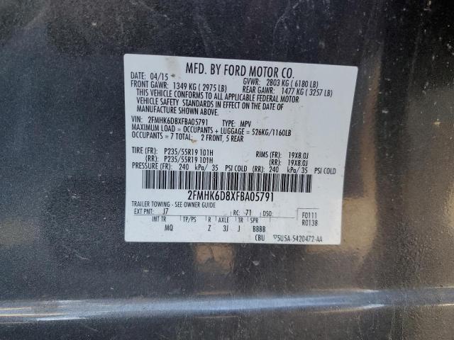 2FMHK6D8XFBA05791 - 2015 FORD FLEX LIMITED CHARCOAL photo 13