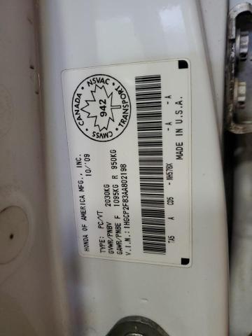 1HGCP2F83AA802198 - 2010 HONDA ACCORD EXL WHITE photo 12