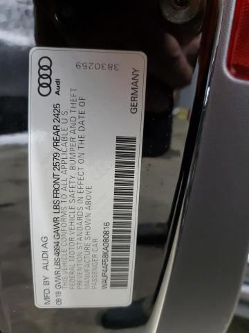WAUP4AF58KA080816 - 2019 AUDI S5 PREMIUM PLUS შავი ფოტო 12