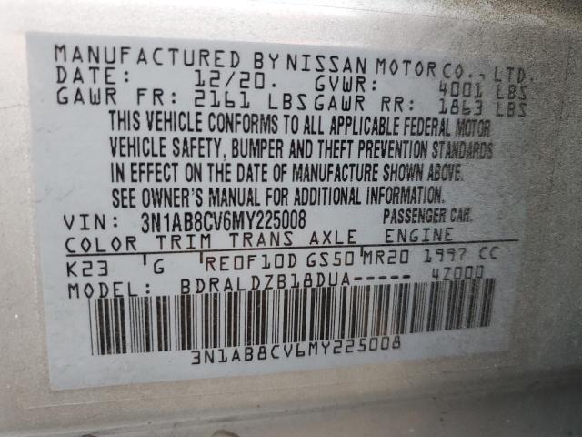 3N1AB8CV6MY225008 - 2021 NISSAN SENTRA SV SILVER photo 12