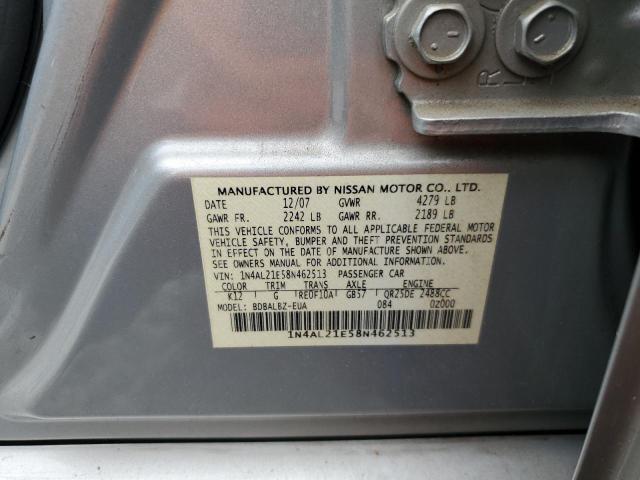 1N4AL21E58N462513 - 2008 NISSAN ALTIMA 2.5 SILVER photo 12