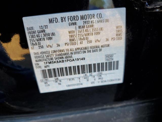 1FM5K8AB1PGA19149 - 2023 FORD EXPLORER POLICE INTERCEPTOR 双色 照片 12