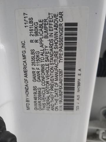 19UUB2F6XJA013287 - 2018 ACURA TLX TECH+A Սպիտակ լուսանկար 12