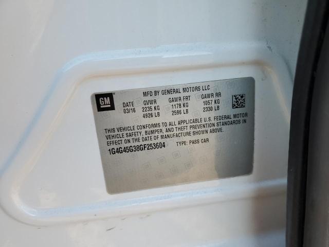 1G4G45G38GF253604 - 2016 BUICK LACROSSE SPORT TOURING WHITE photo 12