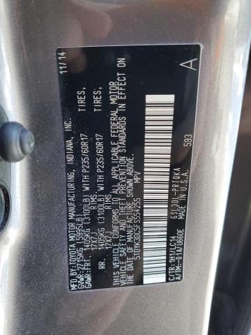 5TDYK3DC5FS554255 - 2015 TOYOTA SIENNA XLE GRAY photo 13