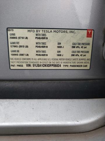 5YJSA1CNXDFP06824 - 2013 TESLA MODEL S 银色 照片 12