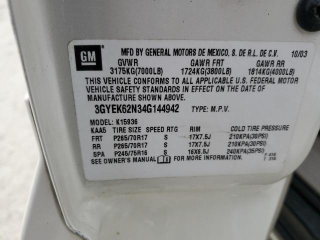 3GYEK62N34G144942 - 2004 CADILLAC ESCALADE EXT CREAM photo 12