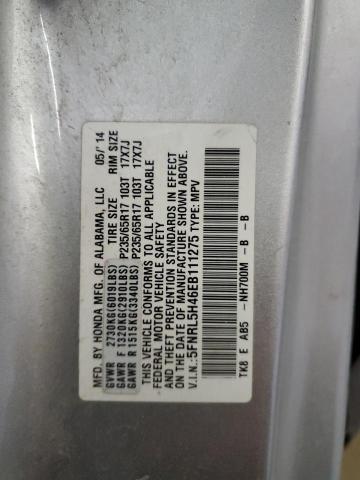 5FNRL5H46EB111275 - 2014 HONDA ODYSSEY EX SILVER photo 13