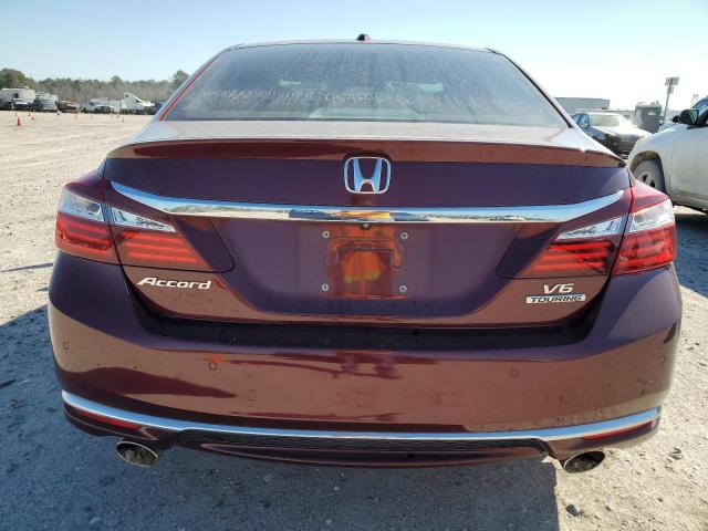 1HGCR3F91HA011137 - 2017 HONDA ACCORD TOURING BURGUNDY photo 6