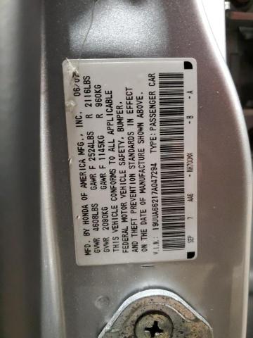 19UUA66217A047294 - 2007 ACURA TL SILVER photo 13