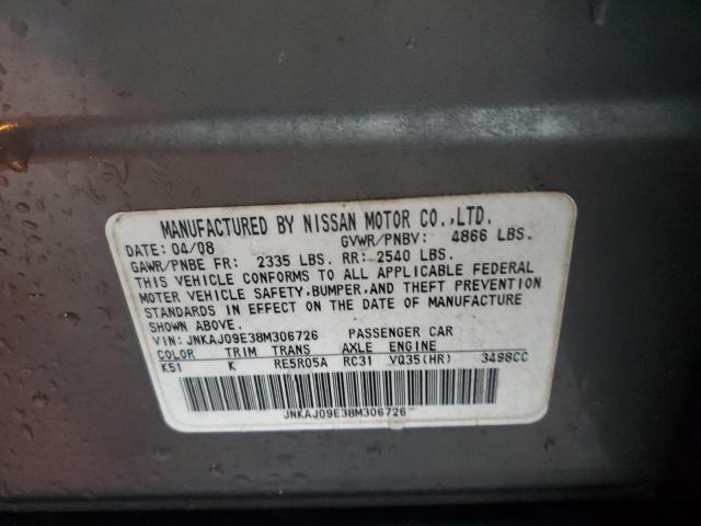 JNKAJ09E38M306726 - 2008 INFINITI EX35 BASE 灰色 照片 14