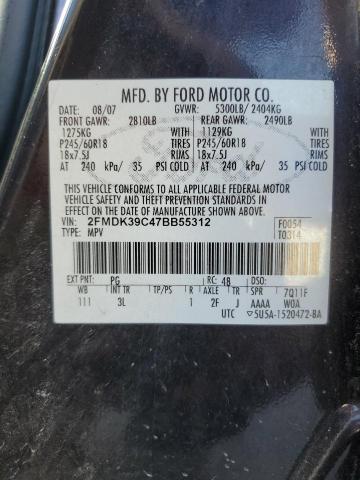 2FMDK39C47BB55312 - 2007 FORD EDGE SEL PLUS PURPLE photo 13