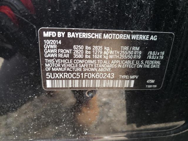 5UXKR0C51F0K60243 - 2015 BMW X5 XDRIVE35I BLACK photo 13
