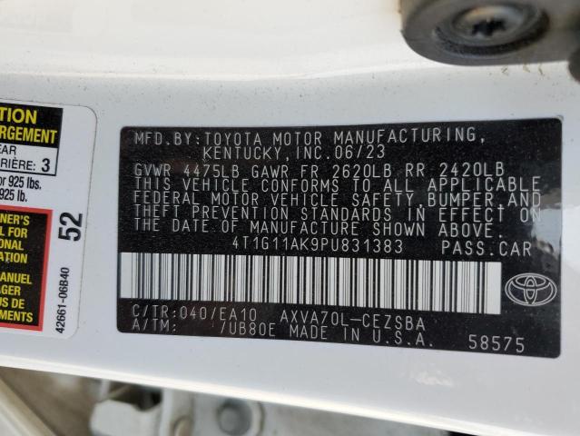 4T1G11AK9PU831383 - 2023 TOYOTA CAMRY SE NIGHT SHADE WHITE photo 13