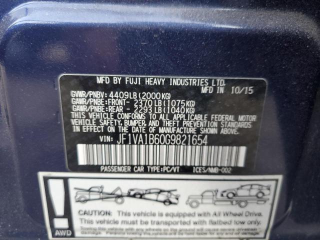 JF1VA1B60G9821654 - 2016 SUBARU WRX BLUE photo 12